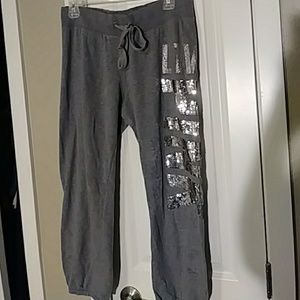 Pink Victoria's secret bling sweat pants